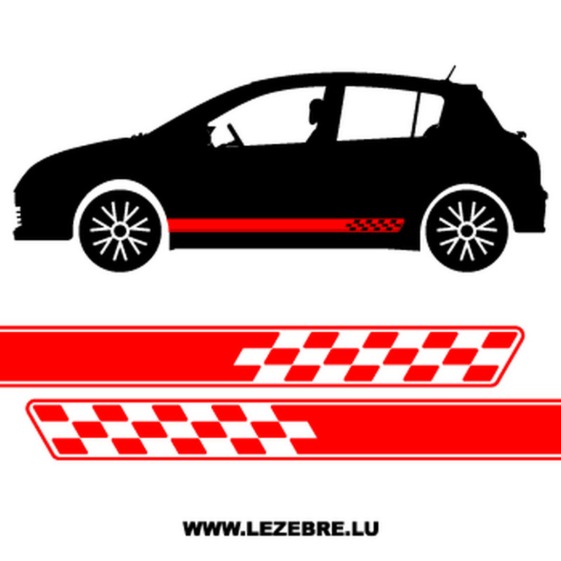 2x Chequered Flag Sticker Decals Race Car Vinyl Graphics JDM Euro Stance