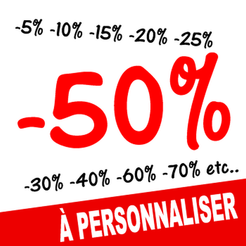 Sticker Vitrine Soldes -50% à Personnaliser III