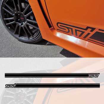 Subaru STI car side stripes decals set