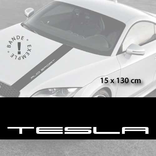 Tesla car hood decal strip