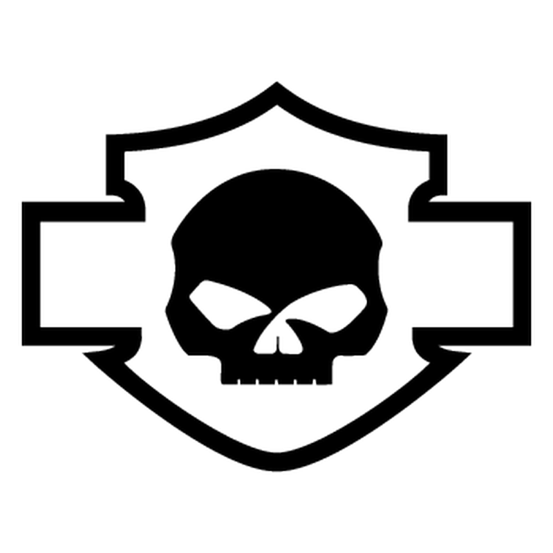 Harley Davidson logo silhouette skull decal