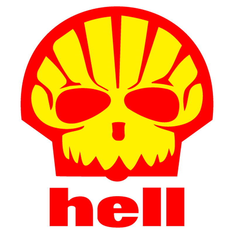 JDM Hell parody Shell Sticker