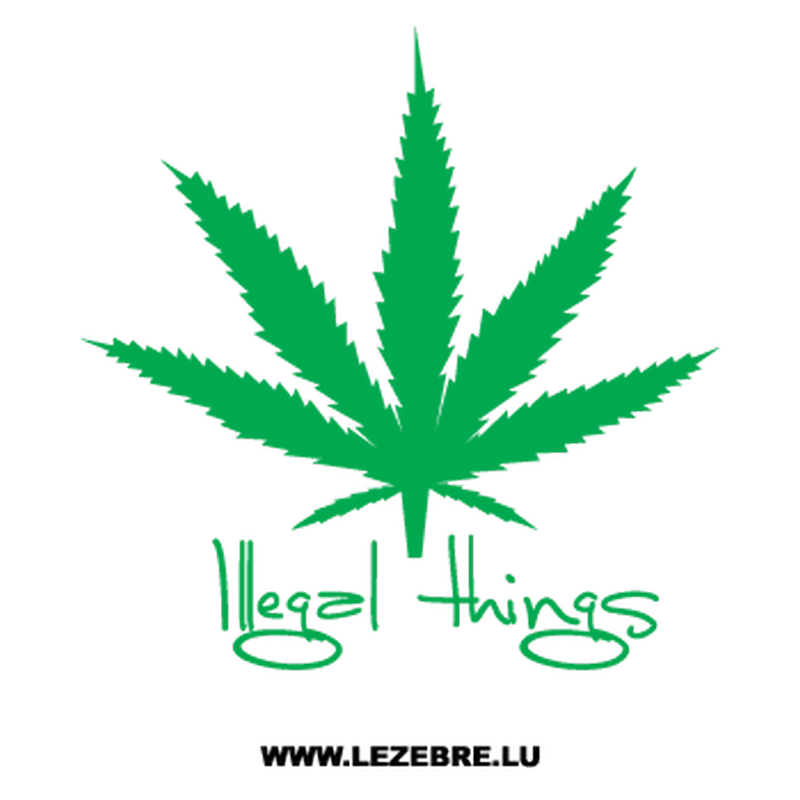 Illegal Things Cannabis Leaf Decal