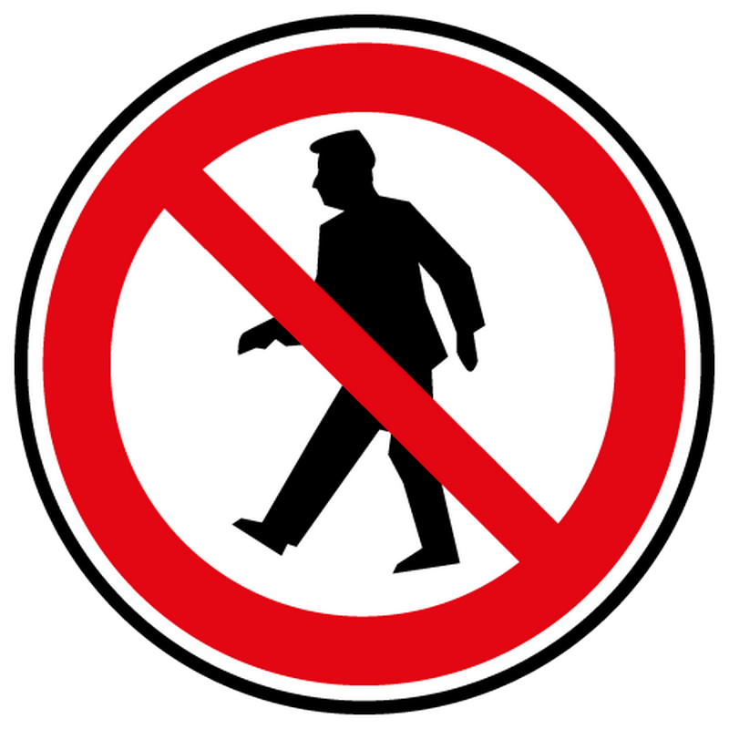 Decal no pedestrians.