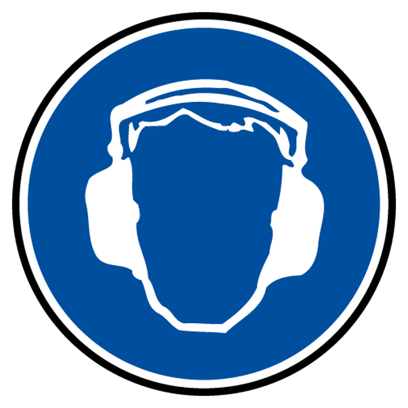 Decal mandatory hearing protection