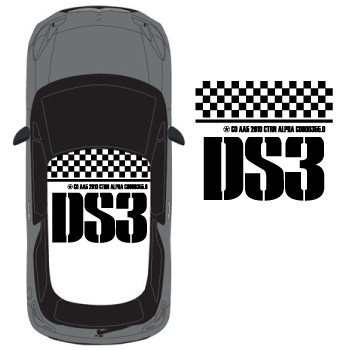 Sticker Deco Toit Citroën DS3 Racing Modèle 2