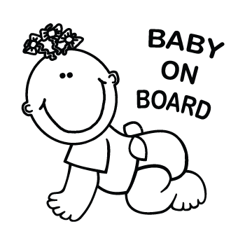 Sticker Auto Baby Girl on Board Rampant zum Personalisieren
