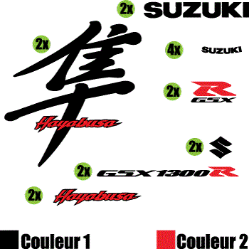Kit autocollant Suzuki Hayabusa Ecriture Japonaise