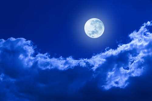 Dekoaufkleber Himmel mit Wolken und Mond