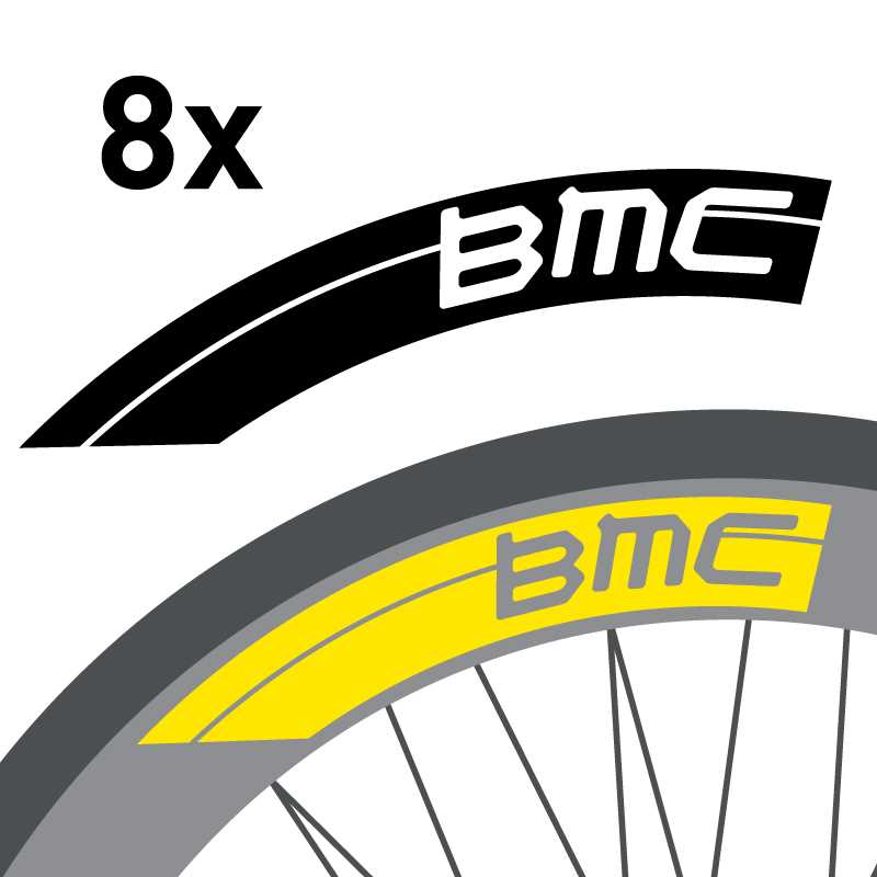 Set von 8 Aufkleber Felgen BMC Bike 50 mm