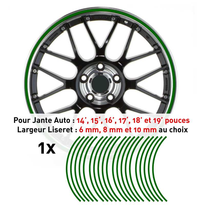 Decal Car Wheel Rim Green
