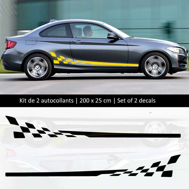 Kit Aufkleber Stickers Bande Seitenleiste BMW série 2 style Racing