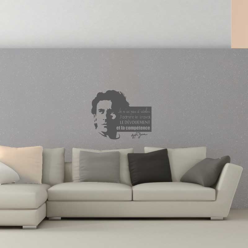 Sticker Citation "Je n'ai pas d'idoles. J'admire le travail, le dévouement et la compétence" Ayrton Senna