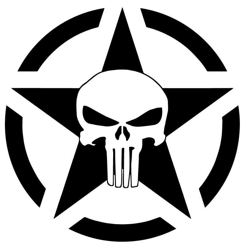 Sticker US ARMY STAR Decal Punisher