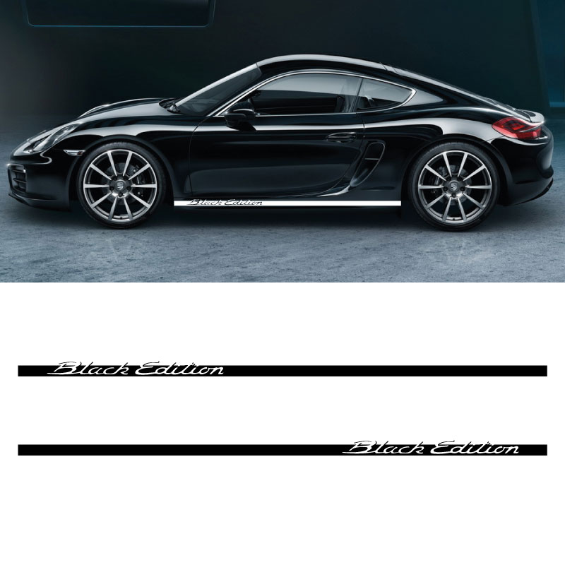 Kit Stickers Bandes Bas de Caisse Porsche Cayman Black Edition