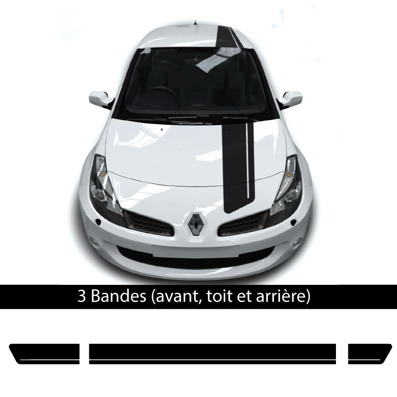 Car Renault Clio 2018 front, top and back stickers set