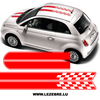 Kit Bande Sticker Fiat 500 Racing Würfelmuster
