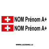 Kit 2 Stickers Flagge Schweiz Fahrer / Beifahrer Rallye zum Personalisieren