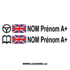 2x British Flag Steering Wheel Pilot / Co-pilot Custom Decals