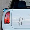 Portugal Continent Outline shape Mini Decal