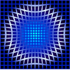 Sticker Deko Illusion optique bleu