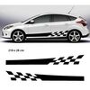 Checkered Racing car side stripes decals set