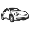 Volkswagen Beetle silhouette Decal