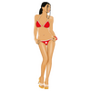 Sticker Pin-Up Sexy Bikini Rouge