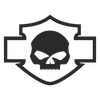 Sticker Harley Davidson logo Silhouette skull