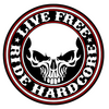 Sticker Live Free Ride Hardcore Logo