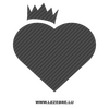 Sticker Karbon Deko Herz mit Krone