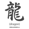 Sticker Carbone Sinogramme Kanji Dragon