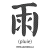 Logographic Kanji Rain Carbon Decal