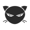 Sticker le chat noir en face
