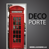 English red phone booth door decal