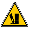 Sticker danger ecrasement pieds