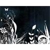 Abstract plants by night deco decal