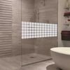 Square design shower door decal