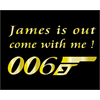 Tee shirt My Name is 006 James Out parodie James Bond
