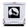 Wolf howling at the moon Camping Car Decal