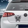 Sticker VW Golf Tête de Mort Pirate Epées 22