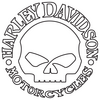 Sticker Harley Davidson Skull Liseré ★