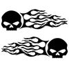 Set von 2 Stickern Logo Harley Davidson Skull Flammen