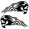 Set von 2 Stickern Logo Harley Davidson Skull Tribal