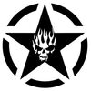 Sticker US ARMY STAR Decal Skull Fire