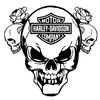 Sticker Logo Harley Davidson Skull Roses Decal