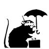 Aufkleber Banksy - Rat Parapluie