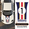 Porsche Rothmans Car Hood Strip Decal