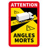 Attention Danger Angles Morts Lastwagen Aufkleber