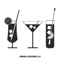 Cocktails Glasses Decal